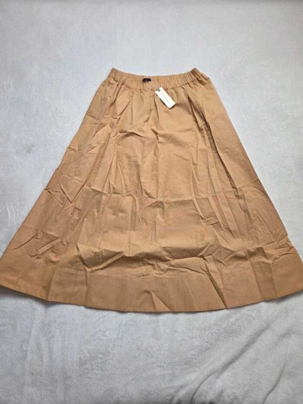 New S Anthropologie x Maeve Hallie 100% Cotton pull-on midi skirt in Tan